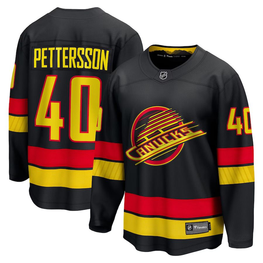 Men Vancouver Canucks #40 Elias Pettersson Fanatics Branded Black Alternate 2022-23 Premier Breakaway Player NHL Jersey->vancouver canucks->NHL Jersey